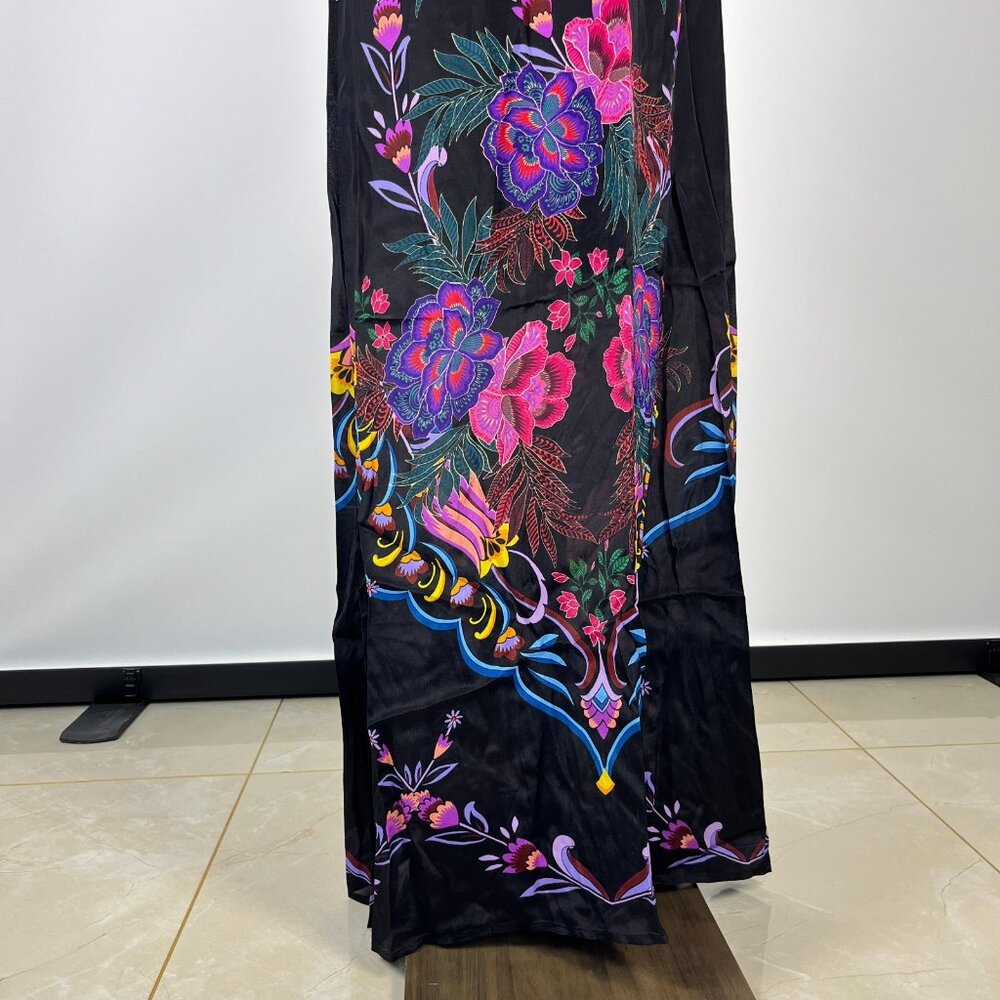 $445 NWT JOHNNY WAS Jade Tatianna Silk Blend Floral Maxi Slip Dress Sz XS - Picture 3 of 13